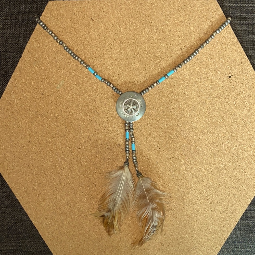 BenAmun Turquoise Feather Boho Necklace. 🤠